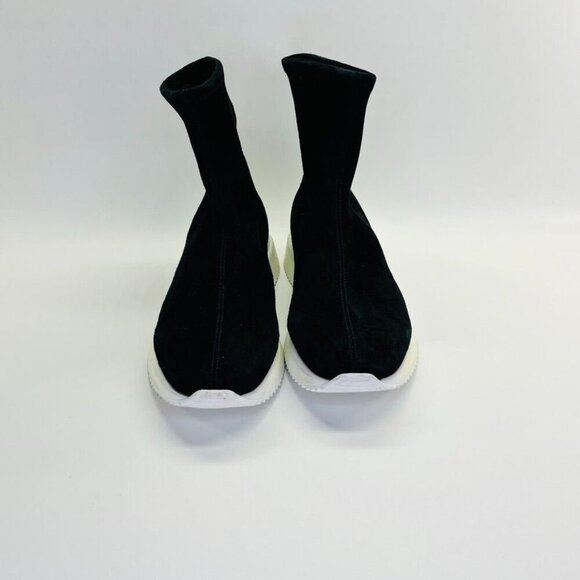 Stuart Weitzman Margo Bootie Size 7 Suede Sock Sneaker Platform Sole Black White - Picture 2 of 11